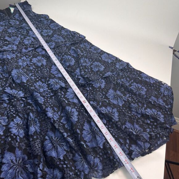 New Lulus Molinetto Floral Lace Ruffled Maxi Dress 3X Navy - Picture 10 of 16